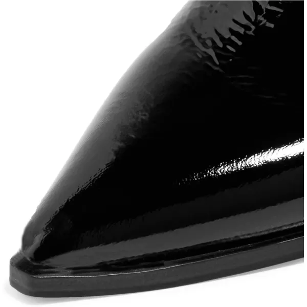 imageWomen Chic Closed Toe Waterproof Chelsea Ankle Boots Chunky Low Heels Comfortable Shoes Size 415 USBlack
