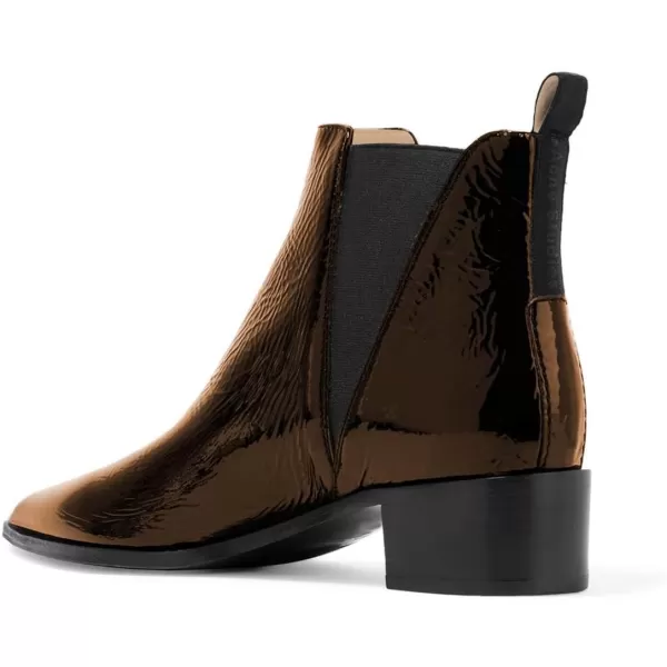 imageWomen Chic Closed Toe Waterproof Chelsea Ankle Boots Chunky Low Heels Comfortable Shoes Size 415 USBronze