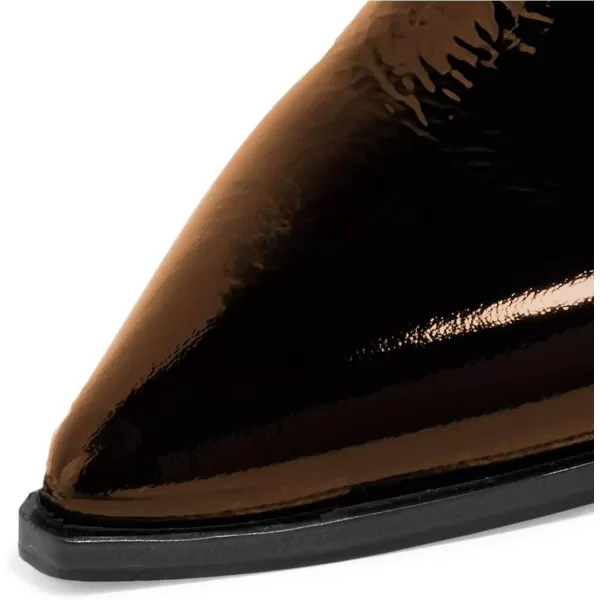 imageWomen Chic Closed Toe Waterproof Chelsea Ankle Boots Chunky Low Heels Comfortable Shoes Size 415 USBronze