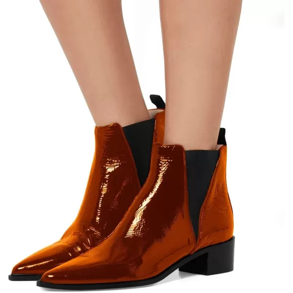 imageWomen Chic Closed Toe Waterproof Chelsea Ankle Boots Chunky Low Heels Comfortable Shoes Size 415 USBrown