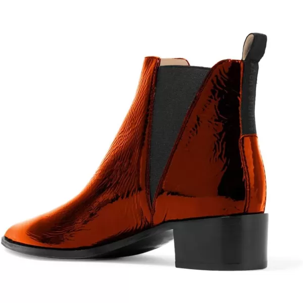 imageWomen Chic Closed Toe Waterproof Chelsea Ankle Boots Chunky Low Heels Comfortable Shoes Size 415 USBrown