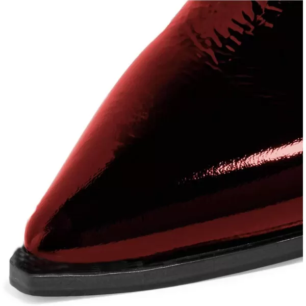 imageWomen Chic Closed Toe Waterproof Chelsea Ankle Boots Chunky Low Heels Comfortable Shoes Size 415 USRed