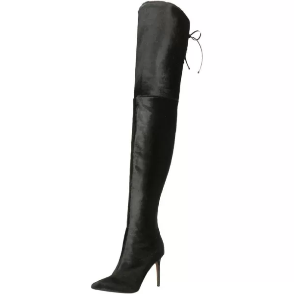 imageFSJ Women Over The Knee Boots Stiletto High Heels Pointed Toe Thigh High Boots Lace Up Stretch Zipper Shoe Size 415 M USBlack