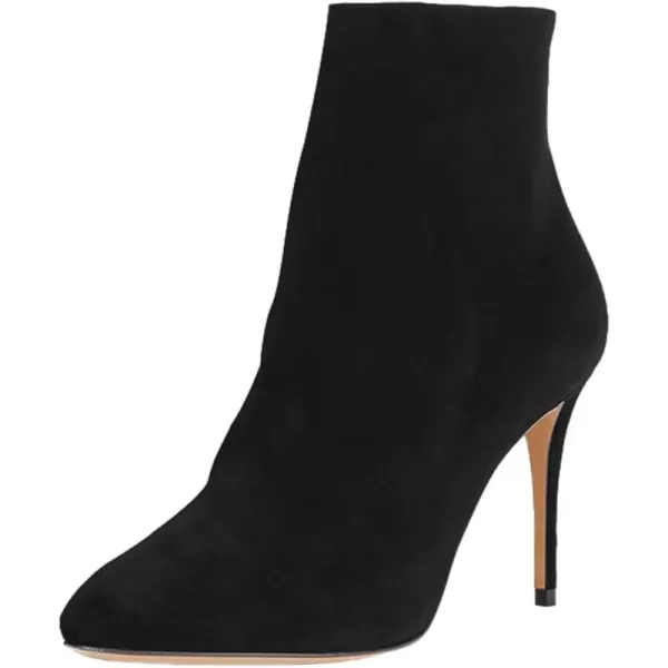 imageFSJ Women Trendy Thin High Heel Ankle Boots Pointed Toe Stiletto Booties Side Zipper Shoes Size 415 USBlack