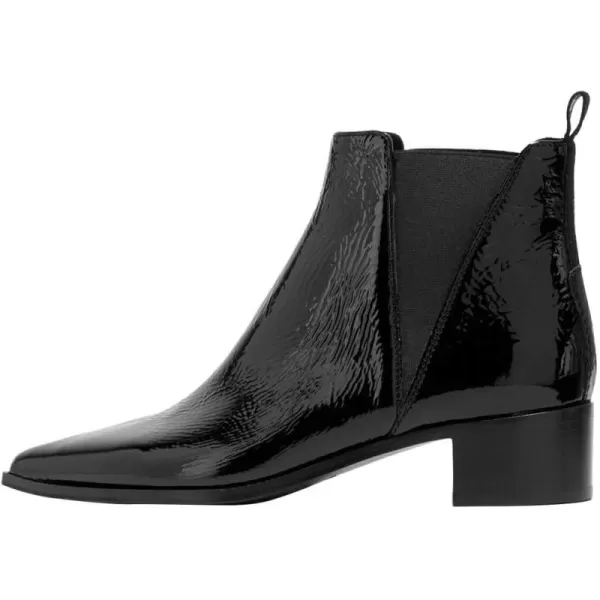 imageWomen Chic Closed Toe Waterproof Chelsea Ankle Boots Chunky Low Heels Comfortable Shoes Size 415 USBlack
