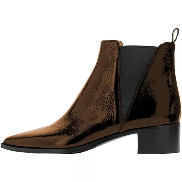 imageWomen Chic Closed Toe Waterproof Chelsea Ankle Boots Chunky Low Heels Comfortable Shoes Size 415 USBronze