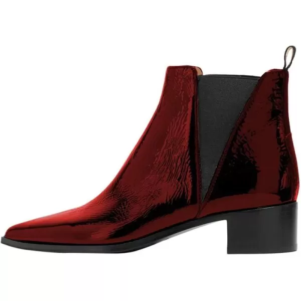 imageWomen Chic Closed Toe Waterproof Chelsea Ankle Boots Chunky Low Heels Comfortable Shoes Size 415 USRed