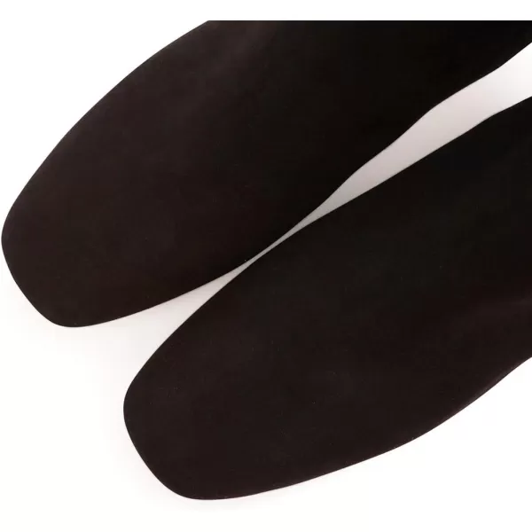 imageFSJ Women Boots Comfy Zipper Medium Chunky Heels Square Toe Sexy Pull On Party Shoes Size 415 M USBlackfaux Suede