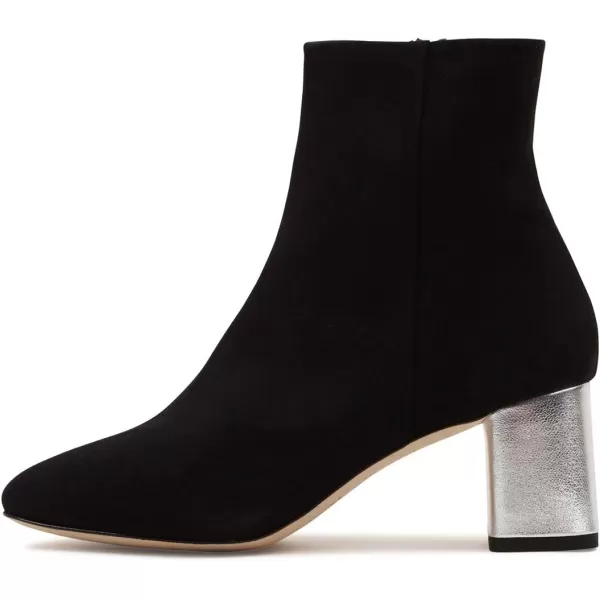 imageFSJ Women Boots Comfy Zipper Medium Chunky Heels Square Toe Sexy Pull On Party Shoes Size 415 M USBlackfaux Suede