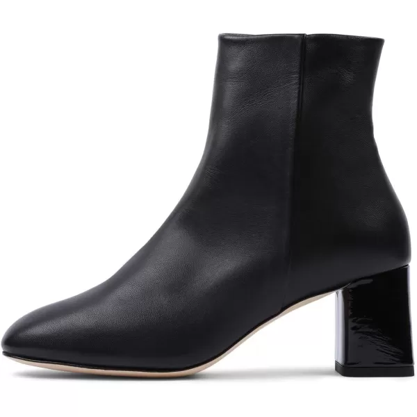 imageFSJ Women Boots Comfy Zipper Medium Chunky Heels Square Toe Sexy Pull On Party Shoes Size 415 M USBlacksynthetic Leather
