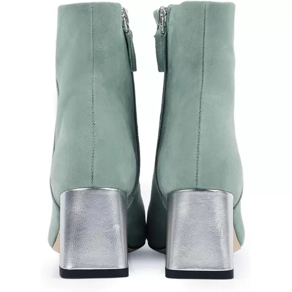 imageFSJ Women Boots Comfy Zipper Medium Chunky Heels Square Toe Sexy Pull On Party Shoes Size 415 M USDark Sea Greenfaux Suede