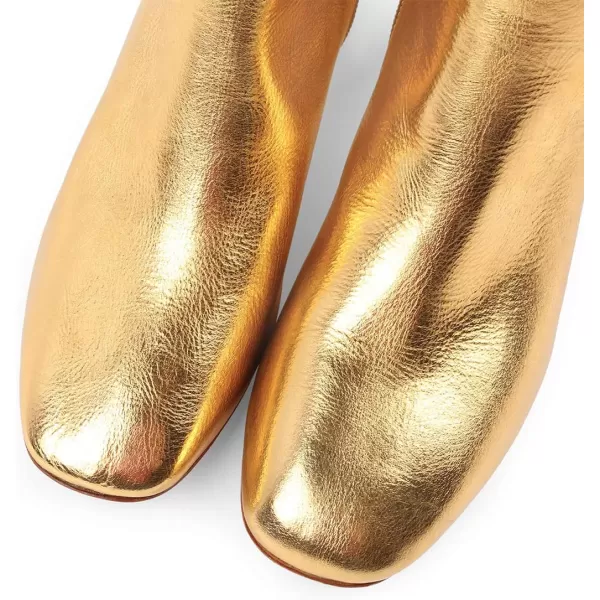 imageFSJ Women Boots Comfy Zipper Medium Chunky Heels Square Toe Sexy Pull On Party Shoes Size 415 M USGoldsynthetic Leather