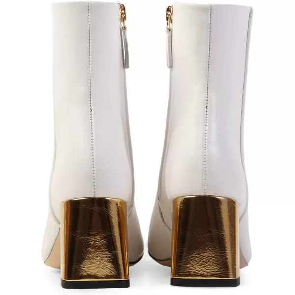 imageFSJ Women Boots Comfy Zipper Medium Chunky Heels Square Toe Sexy Pull On Party Shoes Size 415 M USWhitesynthetic Leather