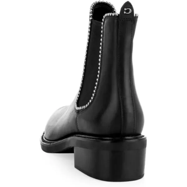 imageFSJ Women Chelsea Ankle Boots Closed Toe Chunky Block Low Heels Pull On Waterproof Shoes Size 415 USBlack Chains
