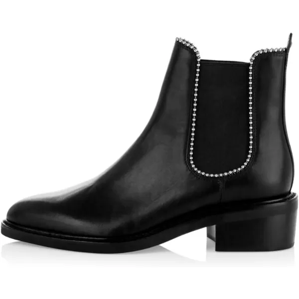 imageFSJ Women Chelsea Ankle Boots Closed Toe Chunky Block Low Heels Pull On Waterproof Shoes Size 415 USBlack Chains