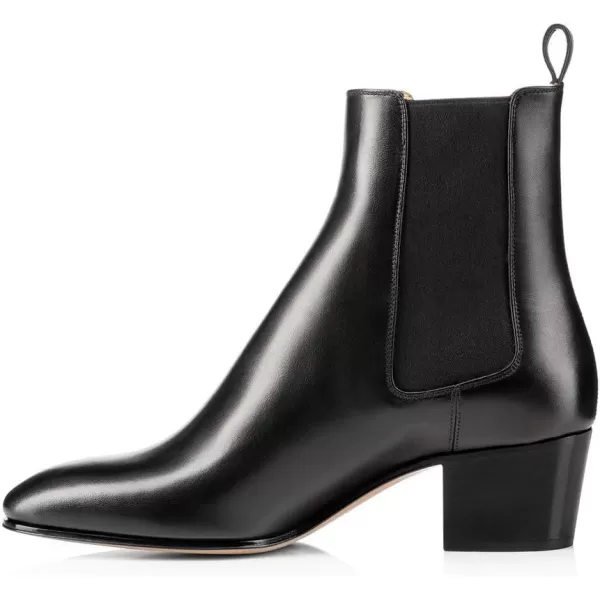 imageFSJ Women Chelsea Ankle Boots Closed Toe Chunky Block Low Heels Pull On Waterproof Shoes Size 415 USBlack Matte