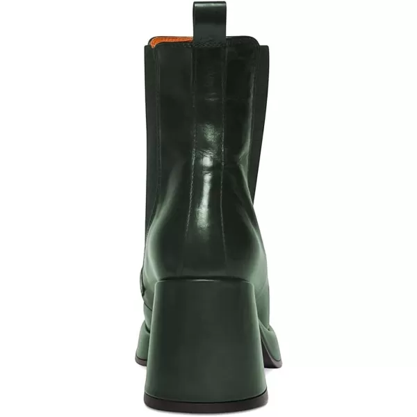 imageFSJ Women Fashion Round Toe Block Chunky High Heel Ankle Boots Elastic Pull On Casual Walking Shoes Size 415 USGreen