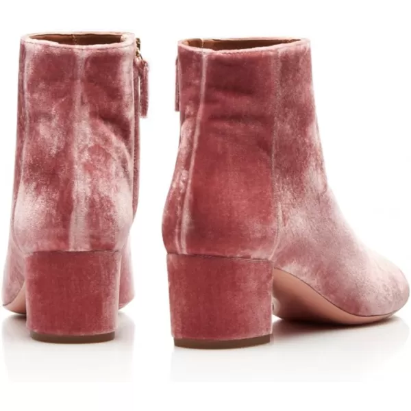 imageFSJ Women Round Toe Velvet Ankle Boots Block Heel Side Zipper Office Shoes for Comfort Size 415 USPink