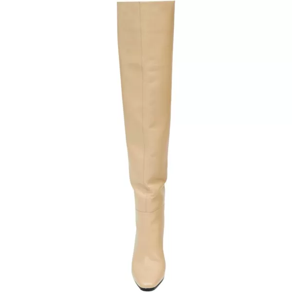 imageFSJ Women Thick High Heel Over The Knee Boots Pointed Toe Pull On Winter Dress Long Boots Shoes Size 415 USBeige