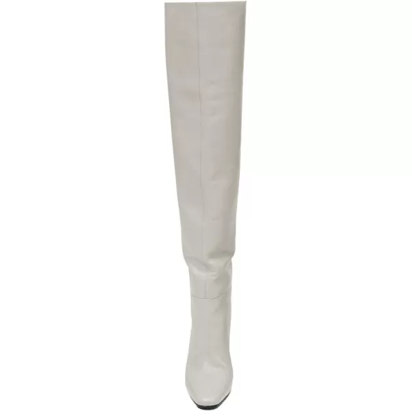 imageFSJ Women Thick High Heel Over The Knee Boots Pointed Toe Pull On Winter Dress Long Boots Shoes Size 415 USWhite