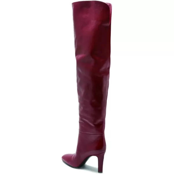 imageFSJ Women Thick High Heel Over The Knee Boots Pointed Toe Pull On Winter Dress Long Boots Shoes Size 415 USWine