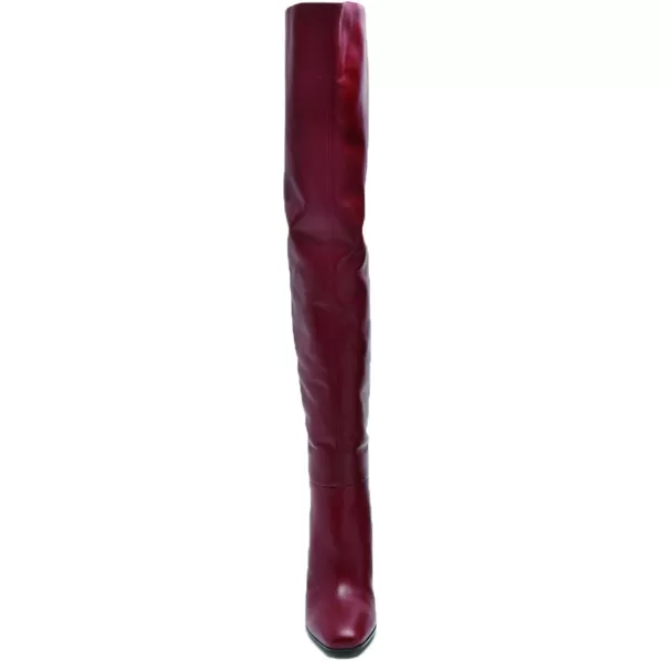 imageFSJ Women Thick High Heel Over The Knee Boots Pointed Toe Pull On Winter Dress Long Boots Shoes Size 415 USWine