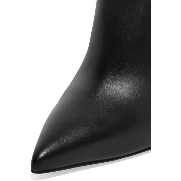imageFSJ Women Trendy Pointed Toe Ankle Boot Block Chunky Gold High Heel Bootie Party Prom Shoes with Zipper Size 415 USBlack Pu