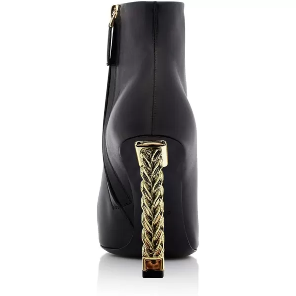 imageFSJ Women Trendy Pointed Toe Ankle Boot Block Chunky Gold High Heel Bootie Party Prom Shoes with Zipper Size 415 USBlackchain