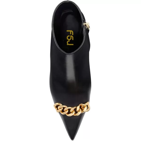 imageFSJ Women Trendy Pointed Toe Ankle Boot Block Chunky Gold High Heel Bootie Party Prom Shoes with Zipper Size 415 USBlackchain