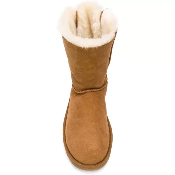 imageWomen Cute Winter Flats Round Toe Ankle Snow Boots Comfy Low Heels Warm Fur Bows Shoes Size 415 USCamel