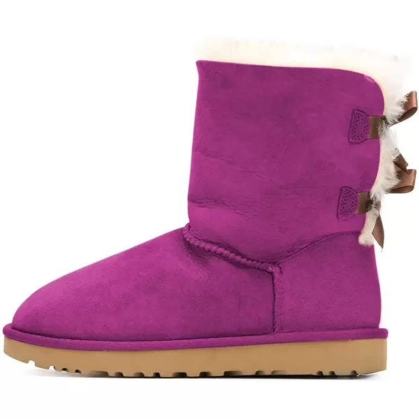 imageWomen Cute Winter Flats Round Toe Ankle Snow Boots Comfy Low Heels Warm Fur Bows Shoes Size 415 USPurple