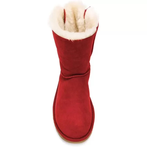 imageWomen Cute Winter Flats Round Toe Ankle Snow Boots Comfy Low Heels Warm Fur Bows Shoes Size 415 USRed