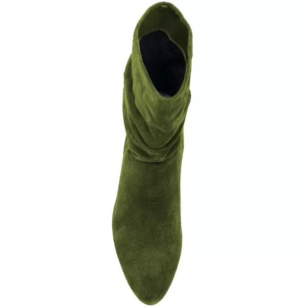 imageWomen Fashion Closed Toe Mid Calf Boots Mid Thick Heels Stretchy Slouch Booties Shoes Size 415 USGreen