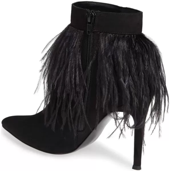 imageWomen Fluffy Feather Tassel Ankle Boots Pointed Toe Stiletto High Heels Prom Dress Booties Size 415 USBlack