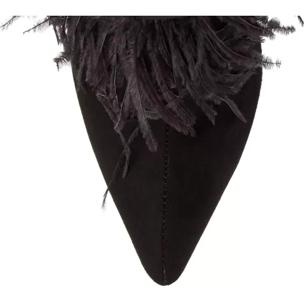 imageWomen Fluffy Feather Tassel Ankle Boots Pointed Toe Stiletto High Heels Prom Dress Booties Size 415 USBlack