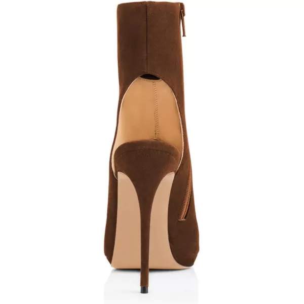 imageWomen Peep Toe Slingback High Heels Sandals Fringed Ankle Booties Chic Stilettos Tassels Shoes Size 415 USBrown