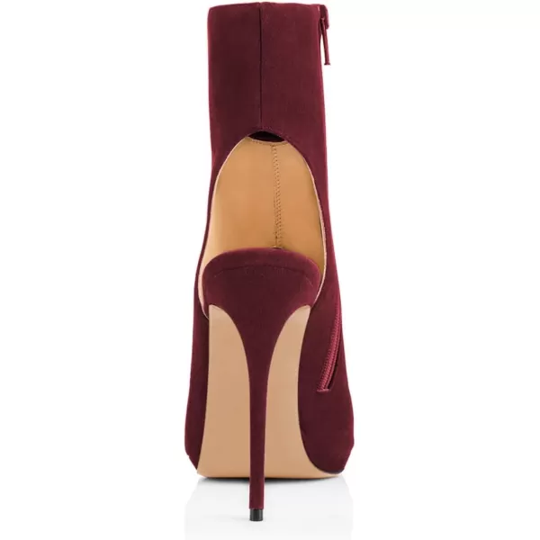 imageWomen Peep Toe Slingback High Heels Sandals Fringed Ankle Booties Chic Stilettos Tassels Shoes Size 415 USDark Red