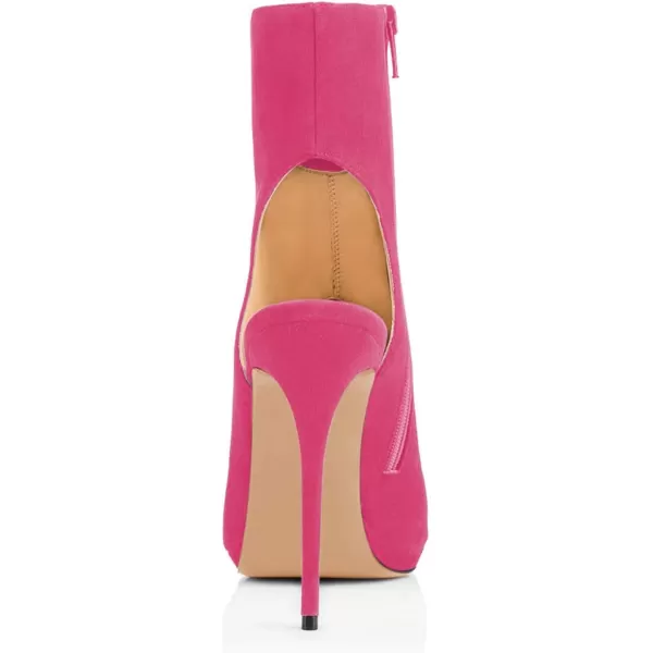 imageWomen Peep Toe Slingback High Heels Sandals Fringed Ankle Booties Chic Stilettos Tassels Shoes Size 415 USFuchsia
