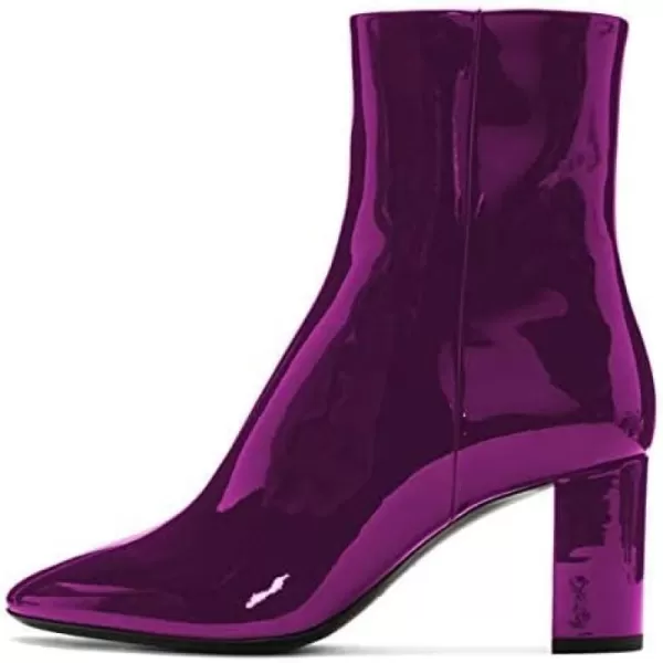 imageFSJ Women Basic Chunky Heel Ankle Boot Closed Toe WaterProof Casual Comfy Shoe Size 415 USPurple