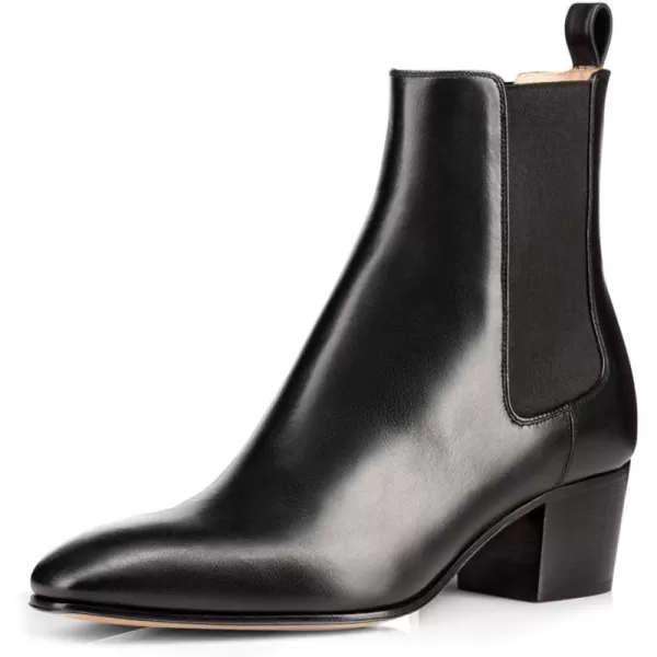 imageFSJ Women Chelsea Ankle Boots Closed Toe Chunky Block Low Heels Pull On Waterproof Shoes Size 415 USBlack Matte