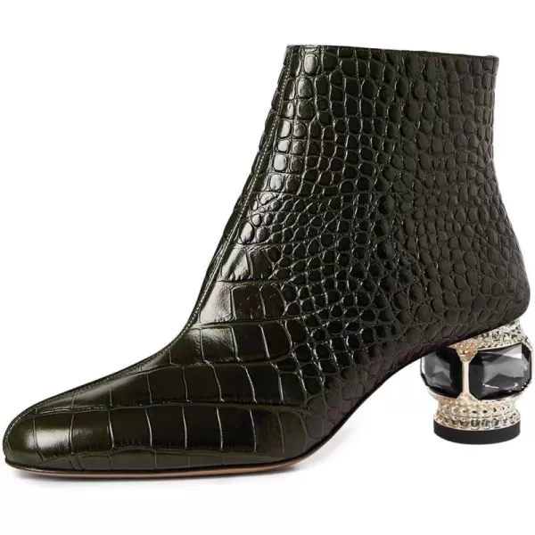 Dark Green Crocodile Print