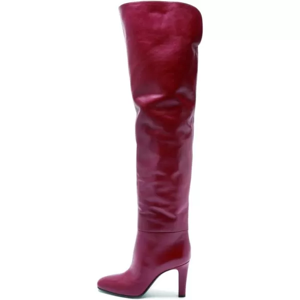 imageFSJ Women Thick High Heel Over The Knee Boots Pointed Toe Pull On Winter Dress Long Boots Shoes Size 415 USWine