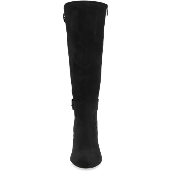 imageFSJ Women Classic Knee High Long Boots Closed Toe Thick Mid Heels Tall Winter Dress Shoes Size 415 USBlack