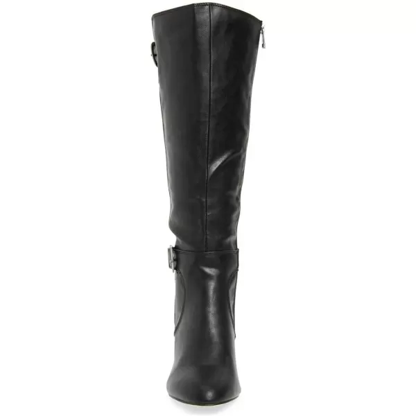 imageFSJ Women Classic Knee High Long Boots Closed Toe Thick Mid Heels Tall Winter Dress Shoes Size 415 USBlack Matte