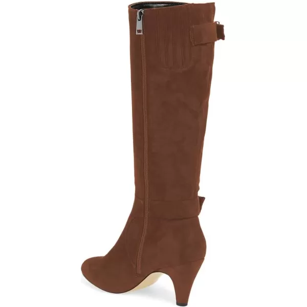 imageFSJ Women Classic Knee High Long Boots Closed Toe Thick Mid Heels Tall Winter Dress Shoes Size 415 USBrown