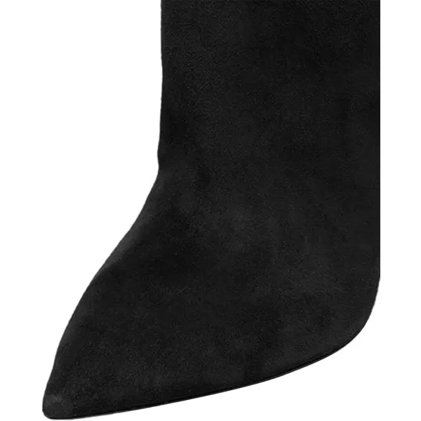 imageFSJ Women Over The Knee Boots Thigh High Crystal Chunky Heel Sparkly Rhinestone Closed Toe Stretch Long Boots Size 415 USBlack