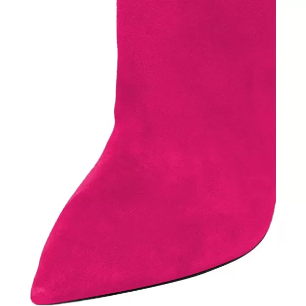 imageFSJ Women Over The Knee Boots Thigh High Crystal Chunky Heel Sparkly Rhinestone Closed Toe Stretch Long Boots Size 415 USDeep Pink
