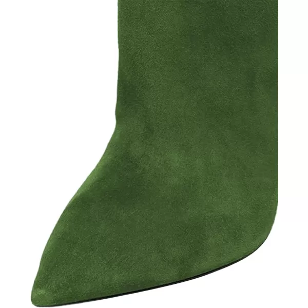 imageFSJ Women Over The Knee Boots Thigh High Crystal Chunky Heel Sparkly Rhinestone Closed Toe Stretch Long Boots Size 415 USGreen