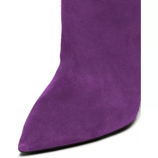 imageFSJ Women Over The Knee Boots Thigh High Crystal Chunky Heel Sparkly Rhinestone Closed Toe Stretch Long Boots Size 415 USPurple
