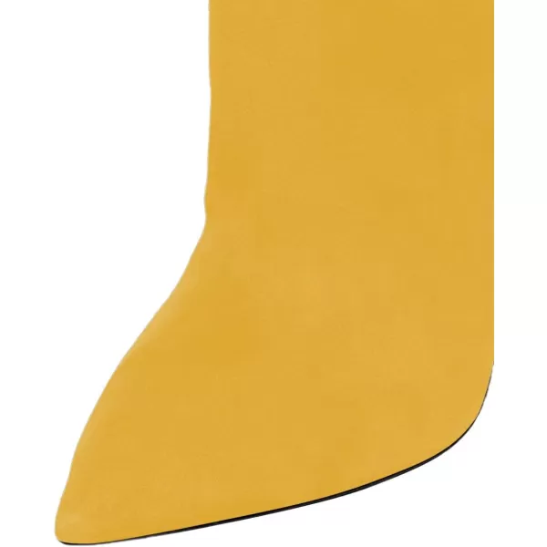 imageFSJ Women Over The Knee Boots Thigh High Crystal Chunky Heel Sparkly Rhinestone Closed Toe Stretch Long Boots Size 415 USYellow